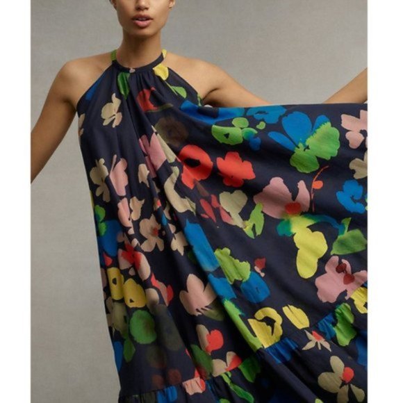 Anthropologie WHIT TWO Floral Halter Maxi Dress NWT - Picture 3 of 9